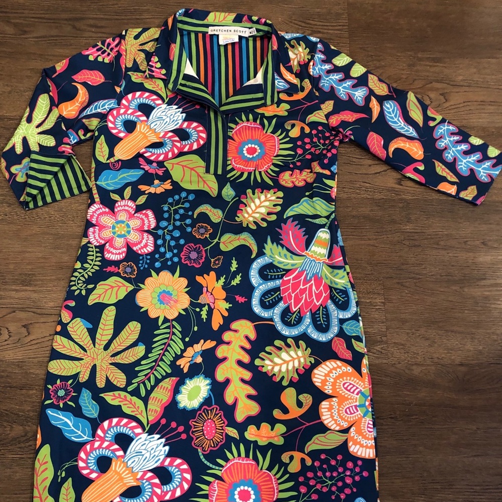 Gretchen Scott floral jersey shift EUC (M)